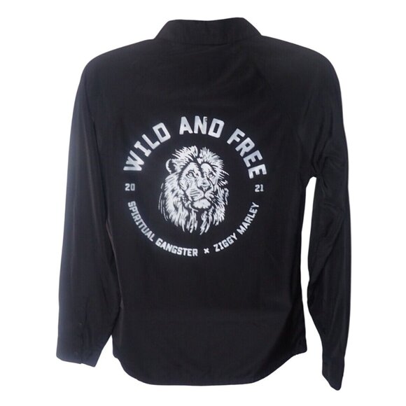 Spiritual Gangster Ziggy Marley X Sg‎ Coach Jacket Mens Small Black Logo - Picture 1 of 6